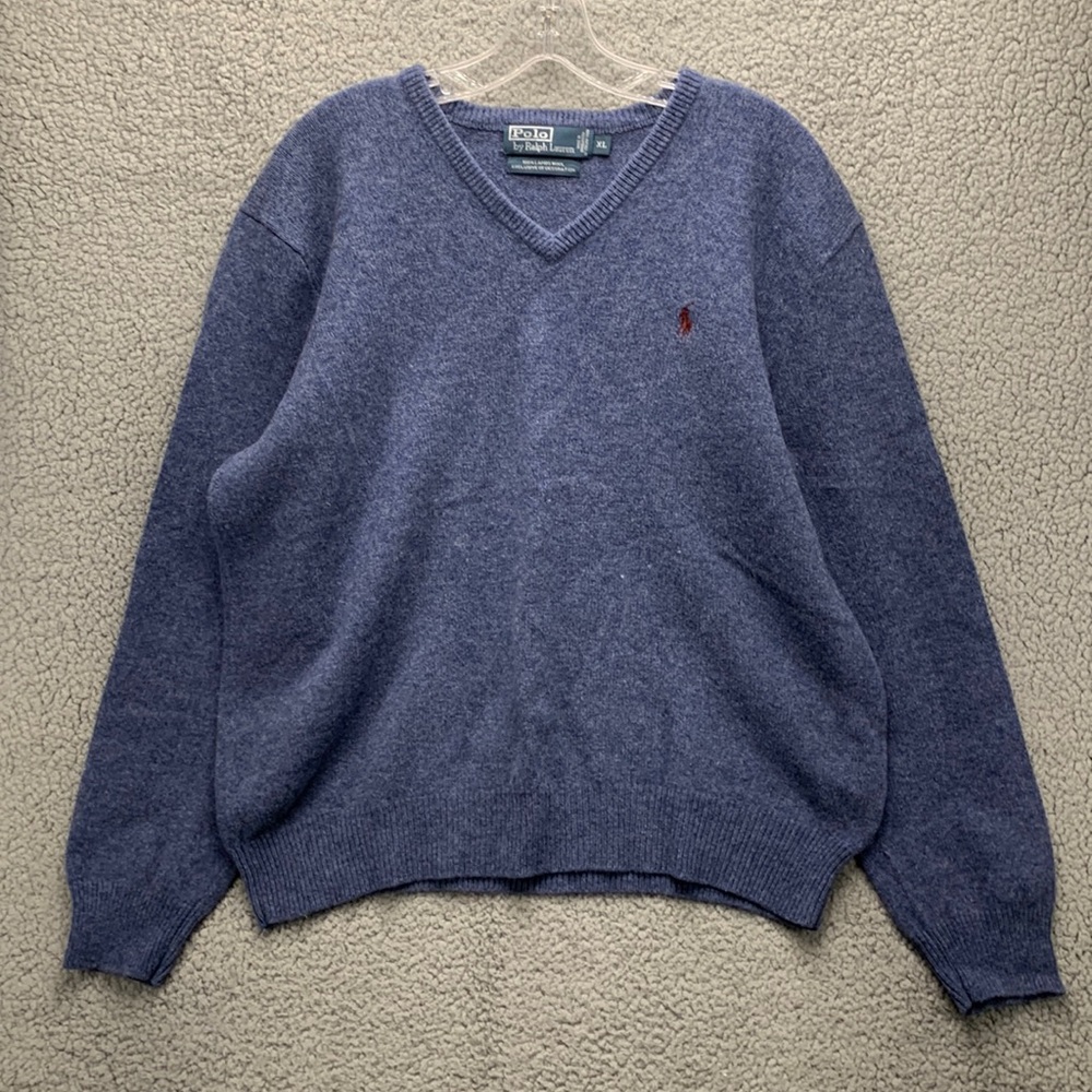 Polo by Ralph Lauren Blue V-Neck Sweater